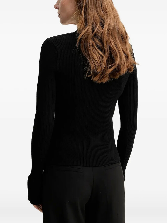 The Kooples Button-Detailed Ribbed-Knit Sweater
