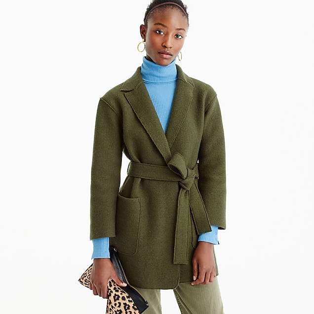 boiled wool wrap coat