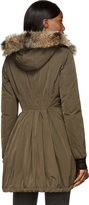 Thumbnail for your product : Moncler Olive Green Fur-Trimmed Arrious Fitted Parka