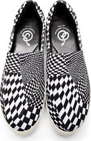 Thumbnail for your product : Opening Ceremony Black & White Checkered Slip-On Platform Sneakers