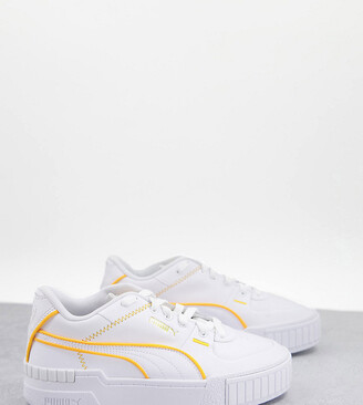 Puma Cali Sport trainers in white with neon orange piping - exclusive to  asos - ShopStyle