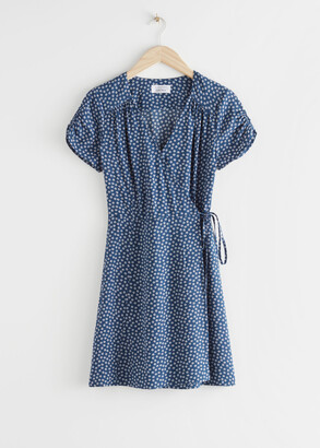 And other stories Short Sleeve Mini Wrap Dress