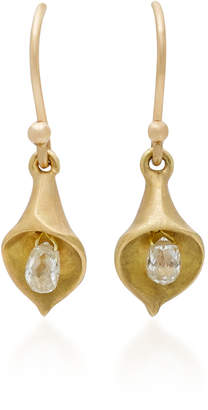 Annette Ferdinandsen Cala Liliy 18K Gold Diamond Earrings