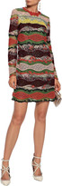 Thumbnail for your product : Valentino Paneled Printed Cotton-gauze, Lace And Point D'esprit Mini Dress