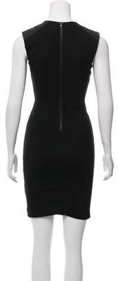 Yigal Azrouel Sleeveless Leather-Accented Dress