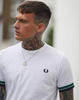 Thumbnail for your product : Fred Perry t-shirt with tipped rib cuff in white