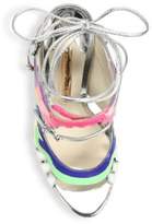 Thumbnail for your product : Sophia Webster Firebird Metallic Leather Ankle-Wrap Sandals