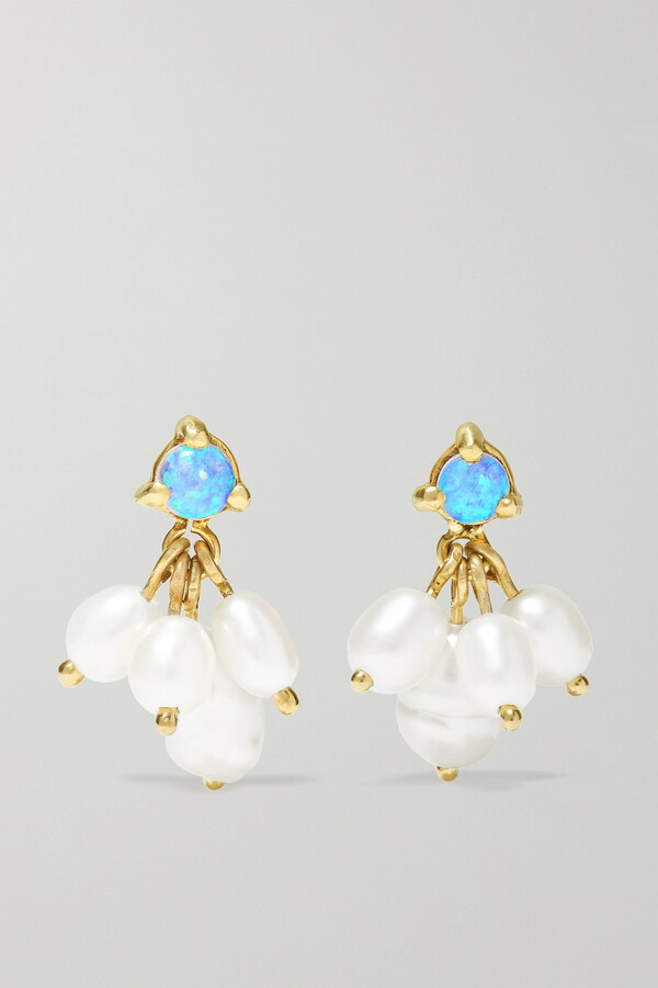 WWAKE + Net Sustain Gold, Pearl And Opal Earrings - one size - ShopStyle