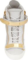 Thumbnail for your product : Giuseppe Zanotti Croc-Stamped Wedge Zip Sneaker-White