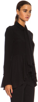 Thumbnail for your product : Chloé Tie Front Crepe De Chine Blouse with Ruffle detail