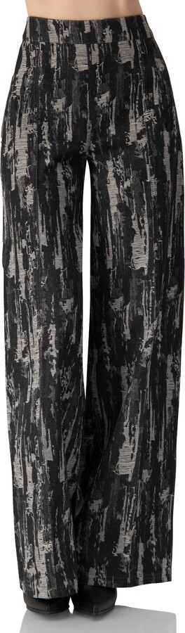 IVONNE Abstract Print Wide-Leg Jeans