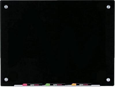 Audio-Visual Direct Wall Mounted Magnetic Black Glass Board