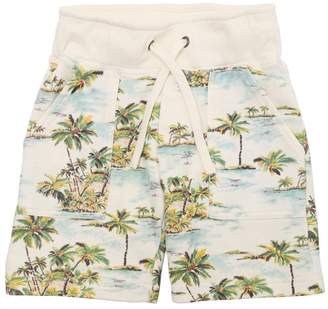 Palms Print Cotton Sweat Shorts