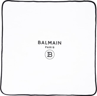 Balmain Kids Baby logo padded cotton blanket