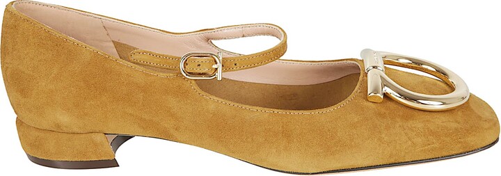 Ferragamo Buckle-detail Suede Pumps