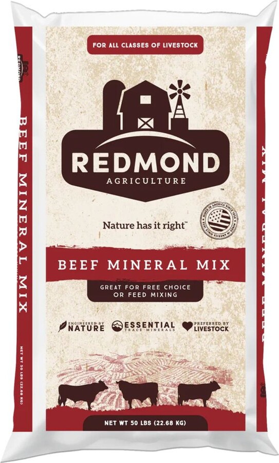 Redmond Beef Mineral Mix Supplement for Cattle, 50-lb bag