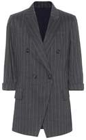 Brunello Cucinelli Linen and wool pinstripe blazer