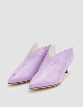 Tibi Jase Crinkled Patent Leather Mule in Lavender