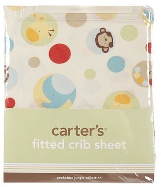 Carter's Peek-a-Boo Jungle" Fitted Crib Sheet - colors as shown, one