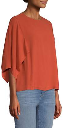 Eileen Fisher Cape Sleeve Silk Top