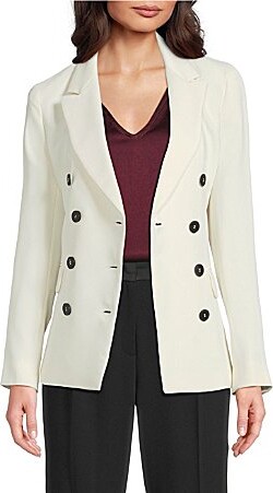 Marella Stella Lapel Collar Satin Double Breasted Blazer