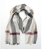 Thumbnail for your product : Burberry ivory half mega check silk and cashmere blend nova check scarf