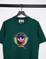 Thumbnail for your product : adidas collegiate crest logo crew-neck t-shirt in green