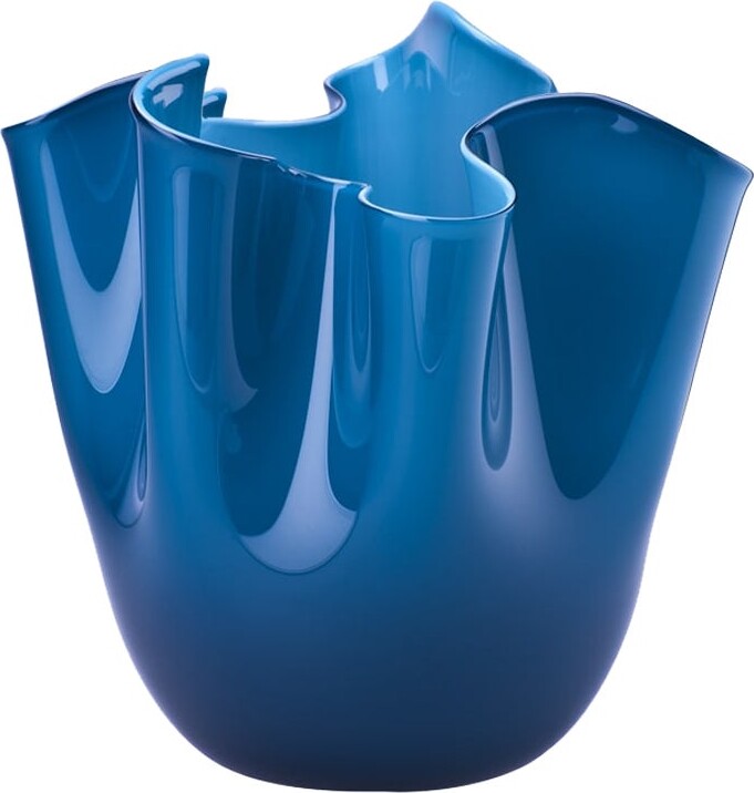 Fulvio Bianconi & Paolo Venini 21st Century Fazzoletto Small Glass Vase In Horizon By Fulvio Bianconi E Paolo