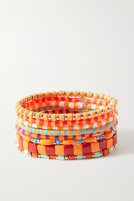Roxanne Assoulin Colour Therapy Set Of Eight Enamel And Gold-tone Bracelets - Orange - One size