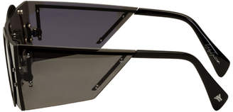 Yohji Yamamoto Black Rectangular Sunglasses