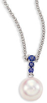 Thumbnail for your product : Mikimoto Morning Dew 8MM White Cultured Akoya Pearl, Sapphire & 18K White Gold Pendant