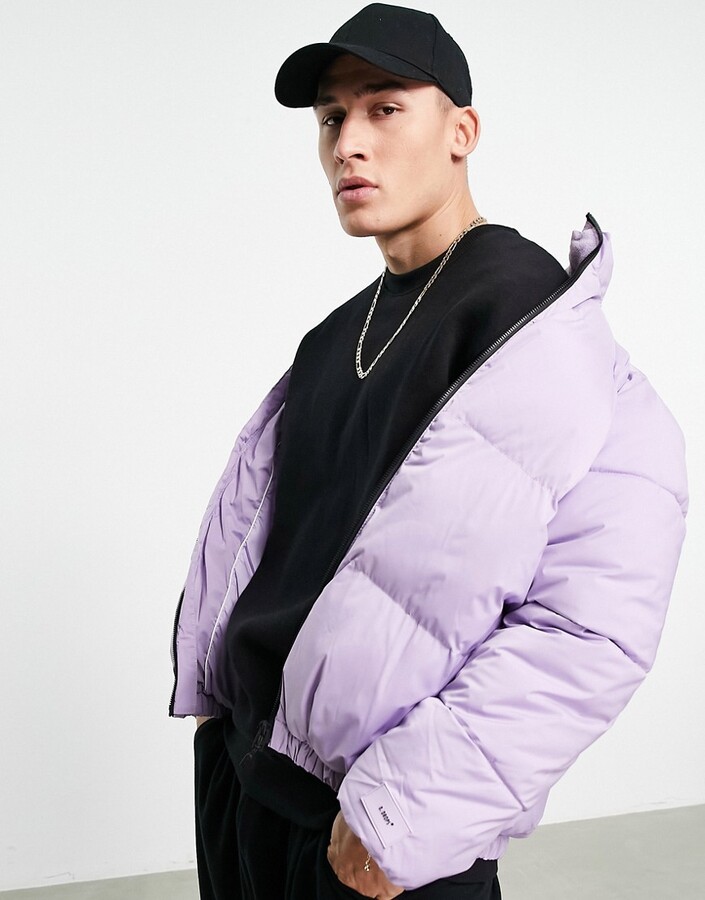 Bershka puffer jacket in lilac - ShopStyle Outerwear