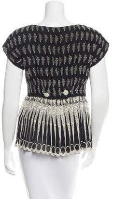 Anna Sui Short Sleeve Knitted Top