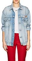 Thumbnail for your product : Moussy VINTAGE Women's Mettler Distressed Denim Trucker Jacket - Blue