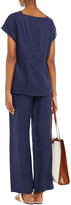 Thumbnail for your product : LVIR Gathered linen top - Blue - ONESIZE