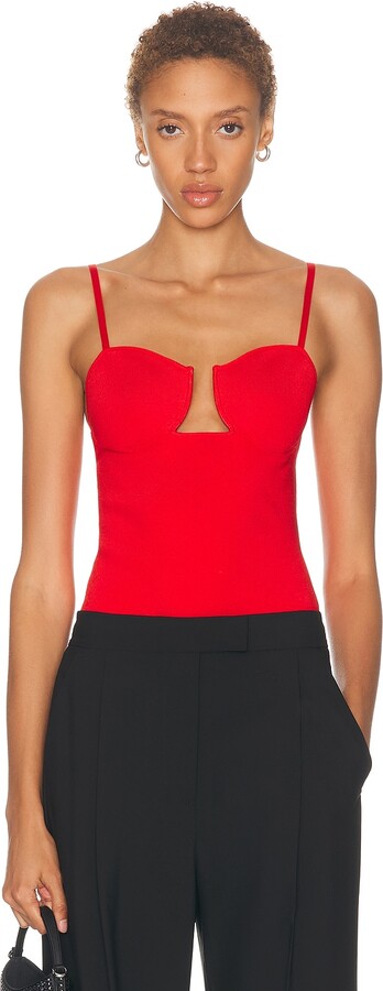 Givenchy Cutaway Bodysuit in Red