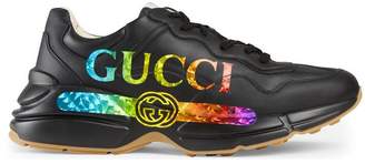 Gucci Rhyton leather sneaker with logo