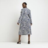 Thumbnail for your product : River Island Womens Plus Blue Floral Plisse Midi Dress