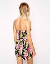 Thumbnail for your product : ASOS Bandeau Playsuit in Floral Print
