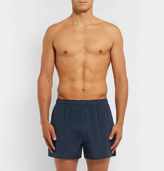Sunspel Silk Boxer Shorts - Men - Navy