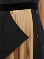Thumbnail for your product : Burberry Pleated Silk-satin And Wool Shift Dress - Black Multi