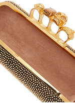 Thumbnail for your product : Alexander McQueen Knuckle Embellished Leather Clutch - Black
