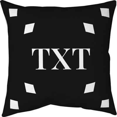 Khieu Personalized 3 Character Text G-Diamond 20x20 Faux Suede Throw Pillow with Insert