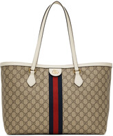 Thumbnail for your product : Gucci Off-White Medium GG Ophidia Tote