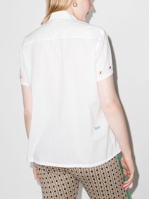 Bode Cross-Stitch Embellished Short-Sleeve Shirt