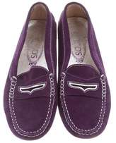 Thumbnail for your product : Tod's Suede Round-Toe Loafers