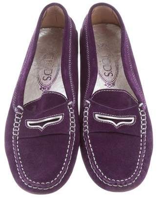 Tod's Suede Round-Toe Loafers