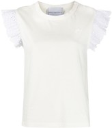 Thumbnail for your product : Philosophy di Lorenzo Serafini ruffle sleeve logo embroidered T-shirt