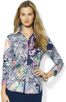 Thumbnail for your product : Lauren Ralph Lauren Petite Patchwork Paisley Cotton Sateen Shirt