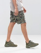 Thumbnail for your product : ASOS Slim Cargo Shorts in Linen Mix Washed Camo